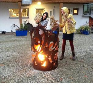 A fire in the courtyard at Open Studios Sept 2017
